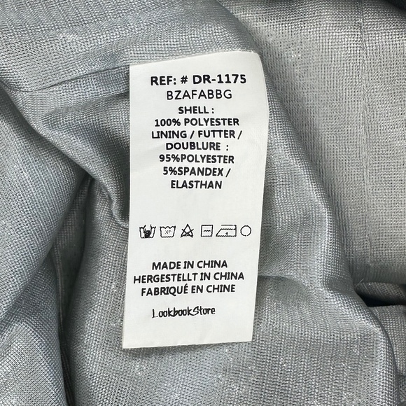 Lookbook Store, V-Neck Silver Sequin Dress, Size 10 - Picture 8 of 11